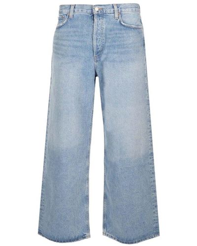 Agolde Mid-rise Straight Hem Jeans - Blue