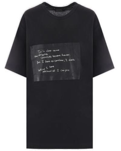 Yohji Yamamoto Crewneck Short-sleeved T-shirt - Black