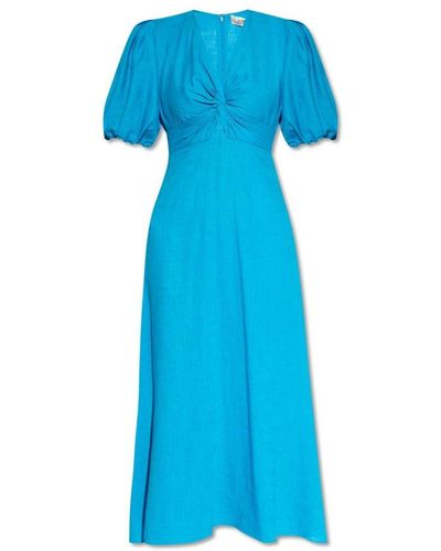 Diane von Furstenberg Majorie V-neck Gathered Dress - Blue