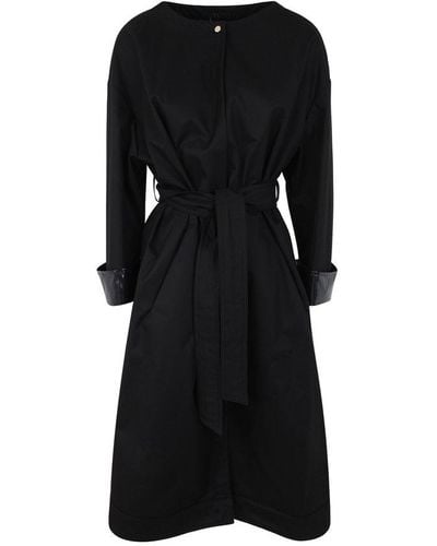 Herno Collarless Belted Waist Coat - Black