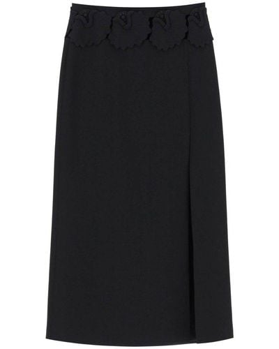 Valentino Embellished Midi Skirt - Black