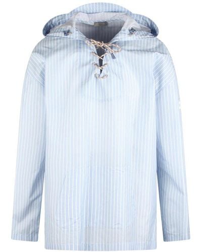 Dior Striped Hooded Shirt - Blue
