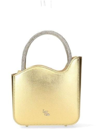 Le Silla Lvy Logo Plaque Micro Tote Bag - Metallic
