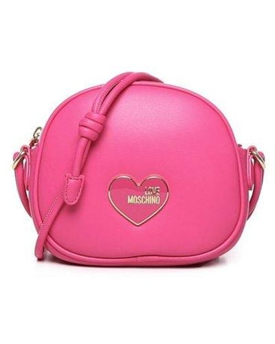 Love Moschino Logo-plaque Zipped Crossbody Bag - Pink