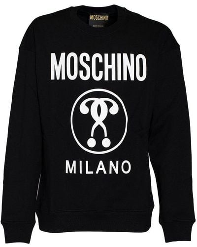 Moschino Logo Printed Crewneck Sweatshirt - Black