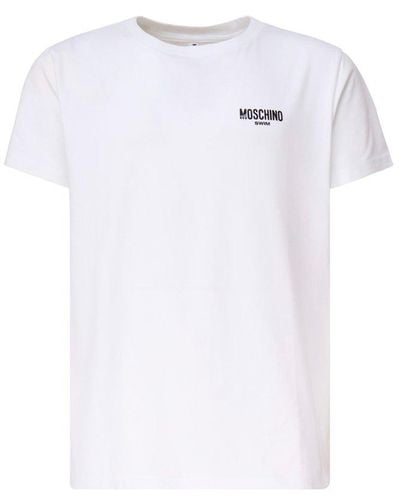 Moschino Logo Printed Crewneck T-shirt - White