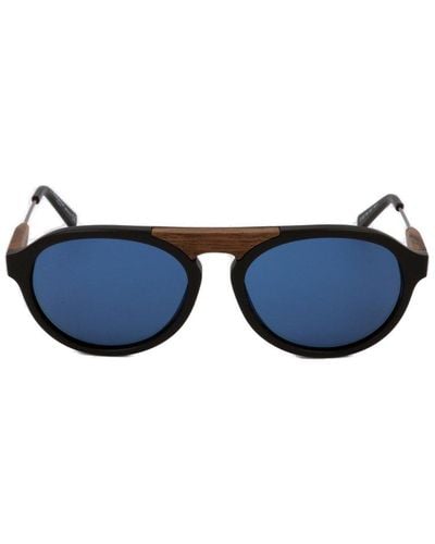 Zegna Round-frame Sunglasses - Blue