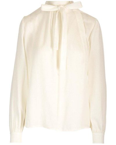 Givenchy Silk Shirt With Lavallière Collar - White