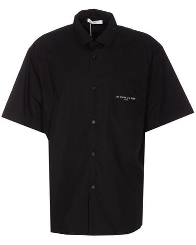 ih nom uh nit Logo Printed Short-sleeved Shirt - Black