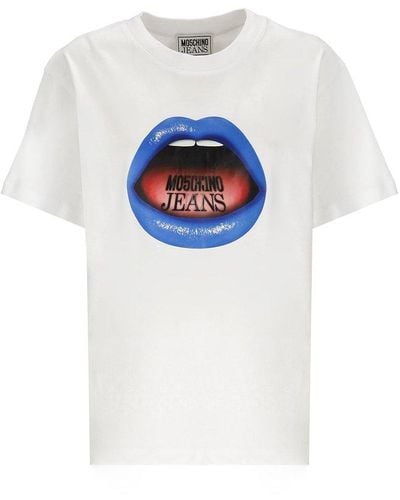 Moschino Jeans Graphic Printed Crewneck T-shirt - White