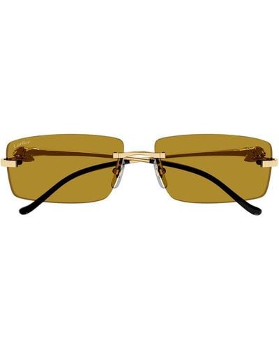 Cartier Rectangular Frame Sunglasses - Yellow
