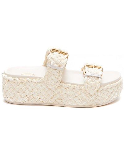 Ash Ziggy Braided Platform Sandals - White