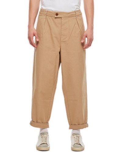 Barbour Cropped Chino Trousers - Natural