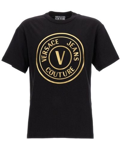 Versace Logo-printed Crewneck T-shirt - Black