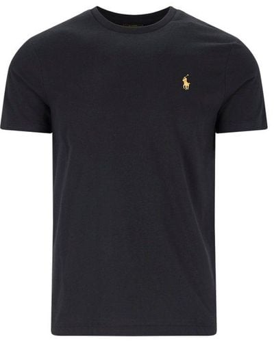 Polo Ralph Lauren Logo Embroidered Crewneck T-shirt - Black