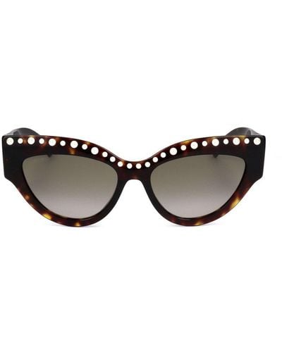 Jimmy Choo Cat-eye Frame Embellished Sunglasses - Black