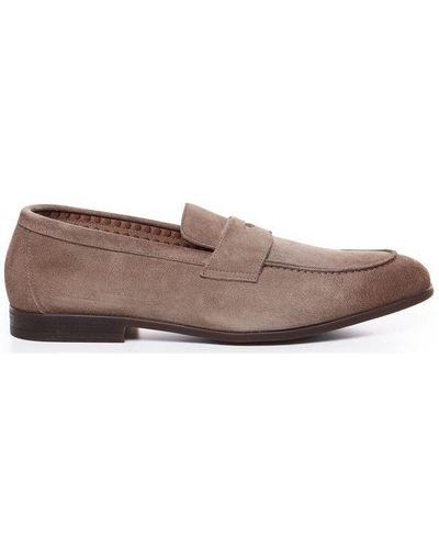 Doucal's Round-toe Penny-slot Loafers - Brown