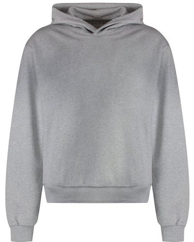 Acne Studios Logo Printed Hooded Sweatshirt - Grey