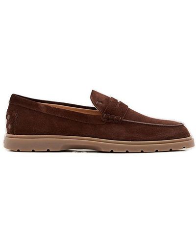 Tod's Penny Logo-embossed Loafers - Brown
