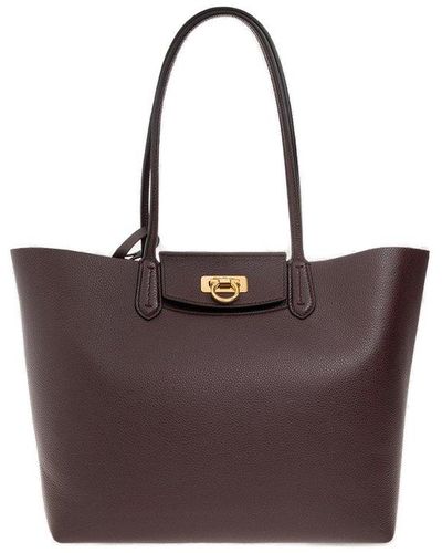Ferragamo Leather Shopper Bag - Brown