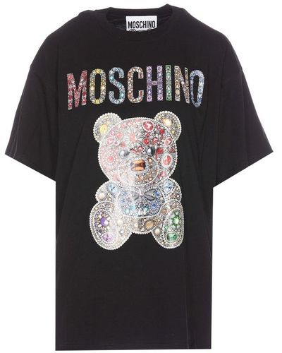 Moschino Teddy Bear Printed Crewneck T-shirt - Black