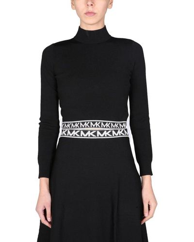 MICHAEL Michael Kors Cropped Knitted Top - Black