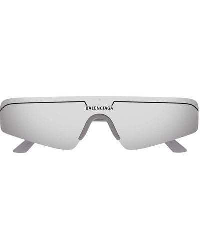 Balenciaga Ski Rectangular Frame Sunglasses - Gray