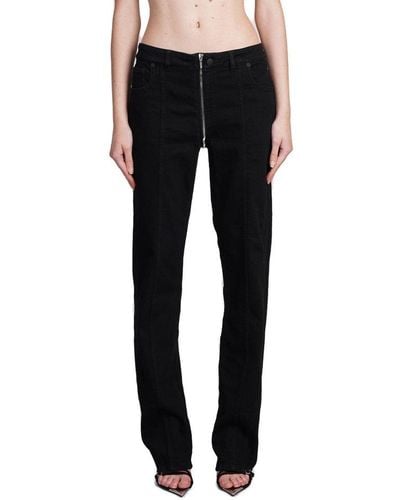 Mugler Straight-leg Zipped Jeans - Black