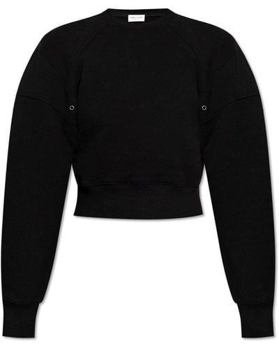 Saint Laurent Balloon-sleeved Sweatshirt - Black