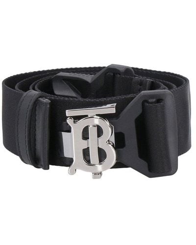 Burberry Fabric Belt With Logo - Black