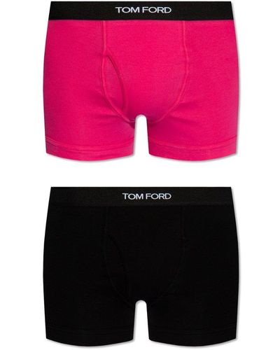 Tom Ford Logo Waistband Pack Of 2 Boxers - Pink
