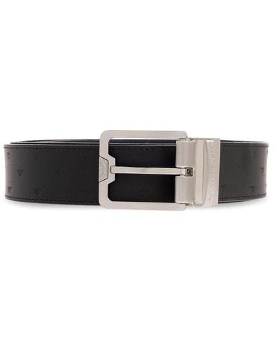 Emporio Armani Leather Belt, - Black