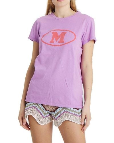M Missoni Logo Printed Crewneck T-shirt - Purple