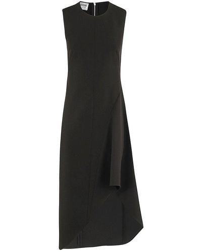 Moschino Jeans Draped Sleeveless Midi Dress - Black