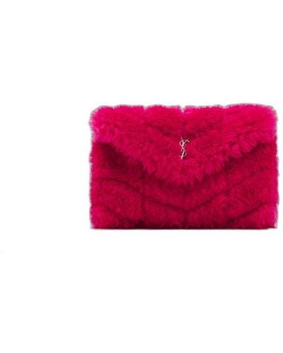 Saint Laurent Puffer Small Clutch Bag - Pink