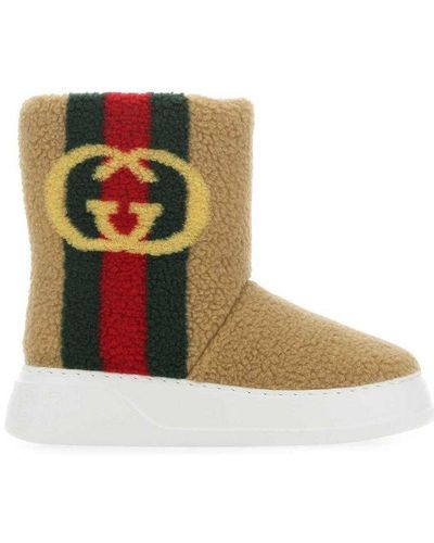Gucci Biscuit Teddy Ankle Boots - Brown