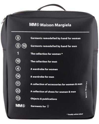 MM6 by Maison Martin Margiela Printed Zipped Backpack - Black