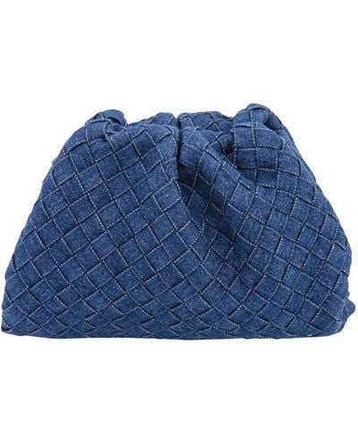 Bottega Veneta Woven Teen Denim Clutch Bag - Blue