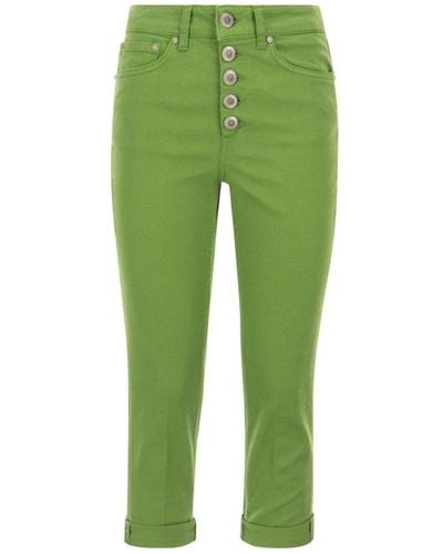 Dondup Koons Logo-patch Cropped Jeans - Green
