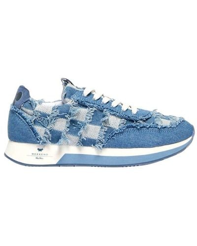 Weekend by Maxmara Denim Lace-up Trainers - Blue