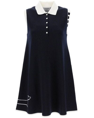 Thom Browne Knitted Mini Dress - Blue