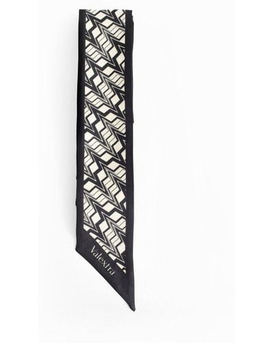 Valextra Pattern-printed Scarf - Black