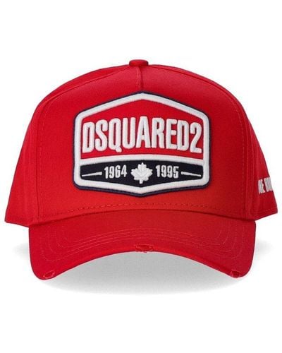 DSquared² Premium Cotton Logo Cap - Red