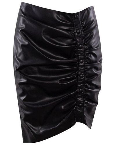 Karl Lagerfeld High Waist Draped Design Skirt - Black