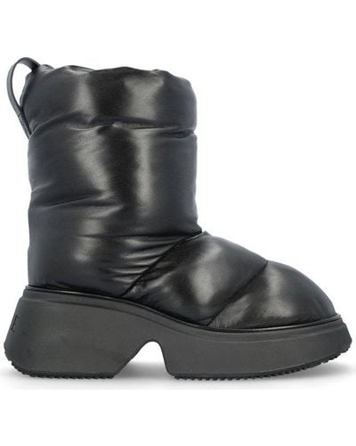 Loewe Padded Leather Boots - Black