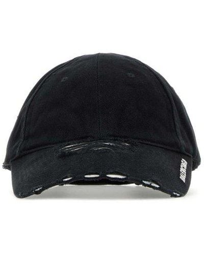 Balenciaga Black Denim Baseball Cap