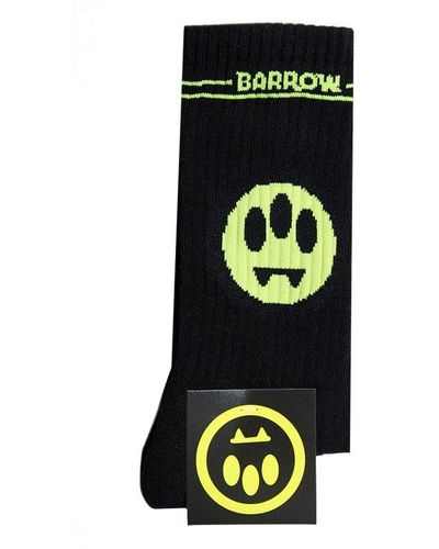 Barrow Smile-jacquard Ribbed Knit Socks - Black