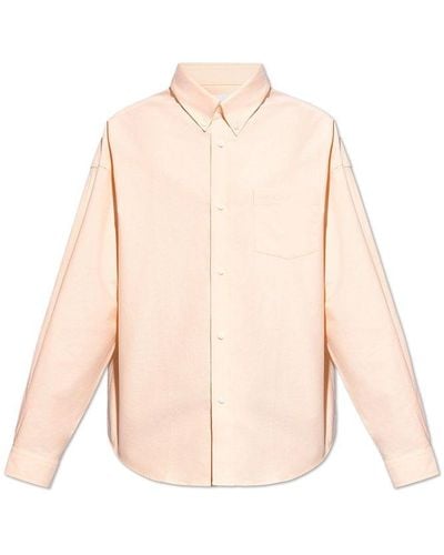 Givenchy Shirt With Embroidered Logo, - Natural