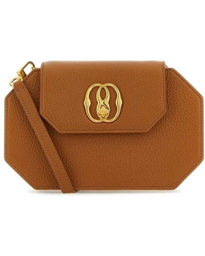 Bally Emblem Octogone Clutch Bag - Brown