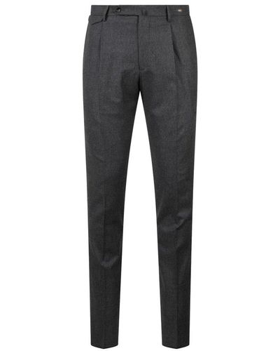 Tagliatore Pleat-detailed Belt-looped Trousers - Grey